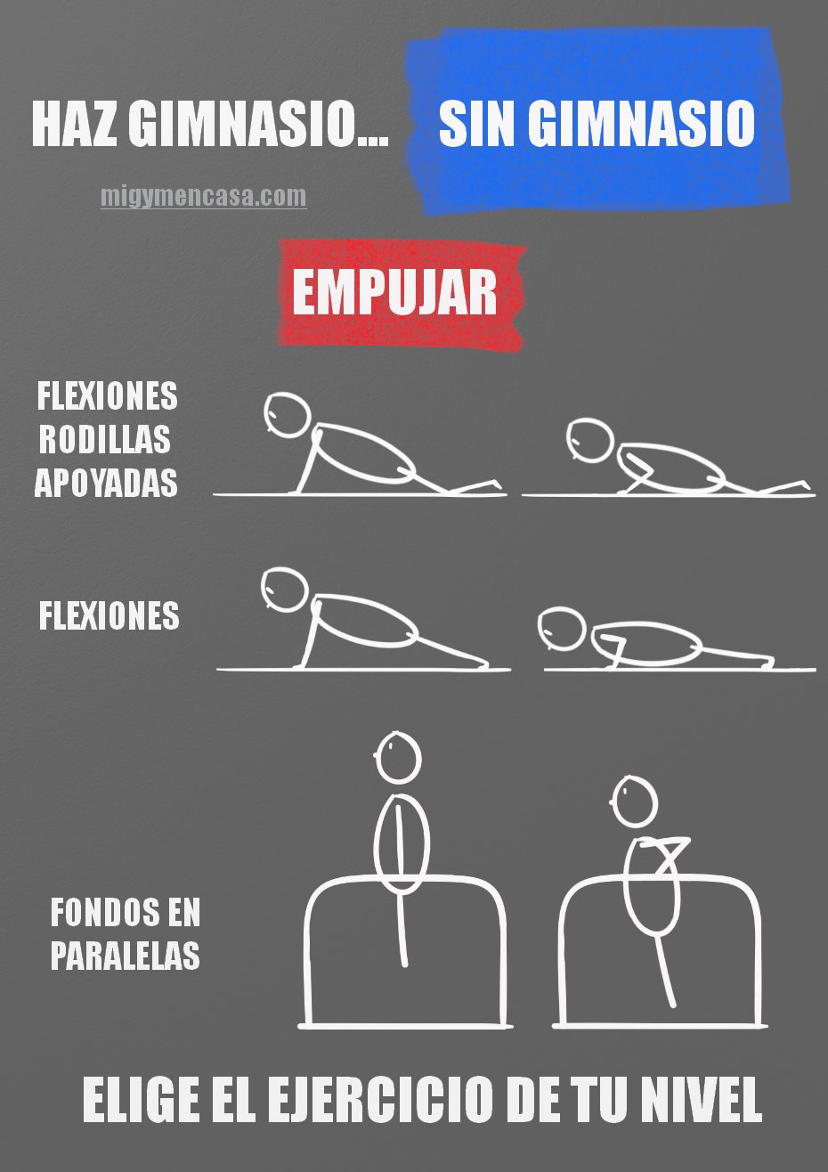 sin gimnasio empujar